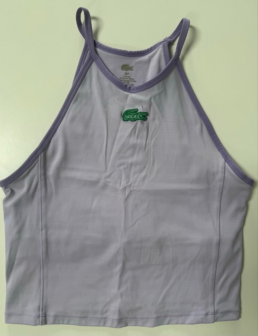 Lacoste X Bandier All Motion crop tank top in Lilac purple Small